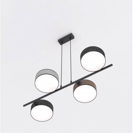 DRUMZ cable-suspended chandelier 4xE14/10W/230V — black/brown/gray