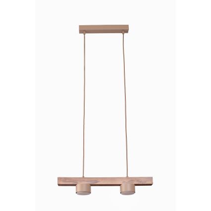 Duolla - Cable-suspended pendant IRONLINE 2xGX53/3W/230V pine oak/beige