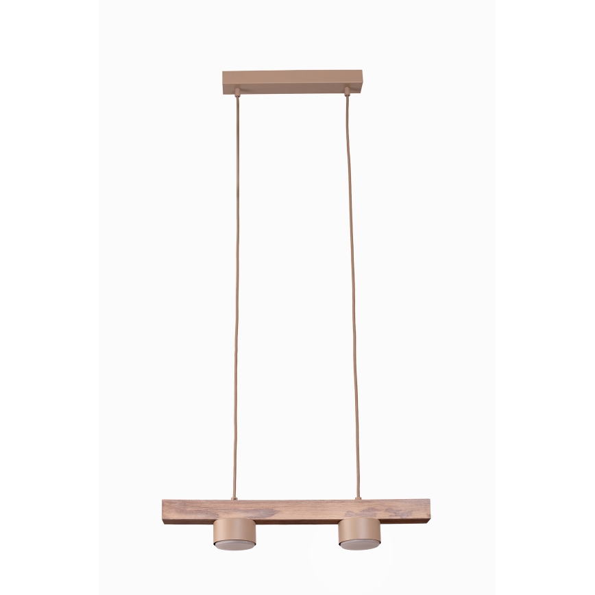 Duolla - Cable-suspended pendant IRONLINE 2xGX53/3W/230V pine oak/beige