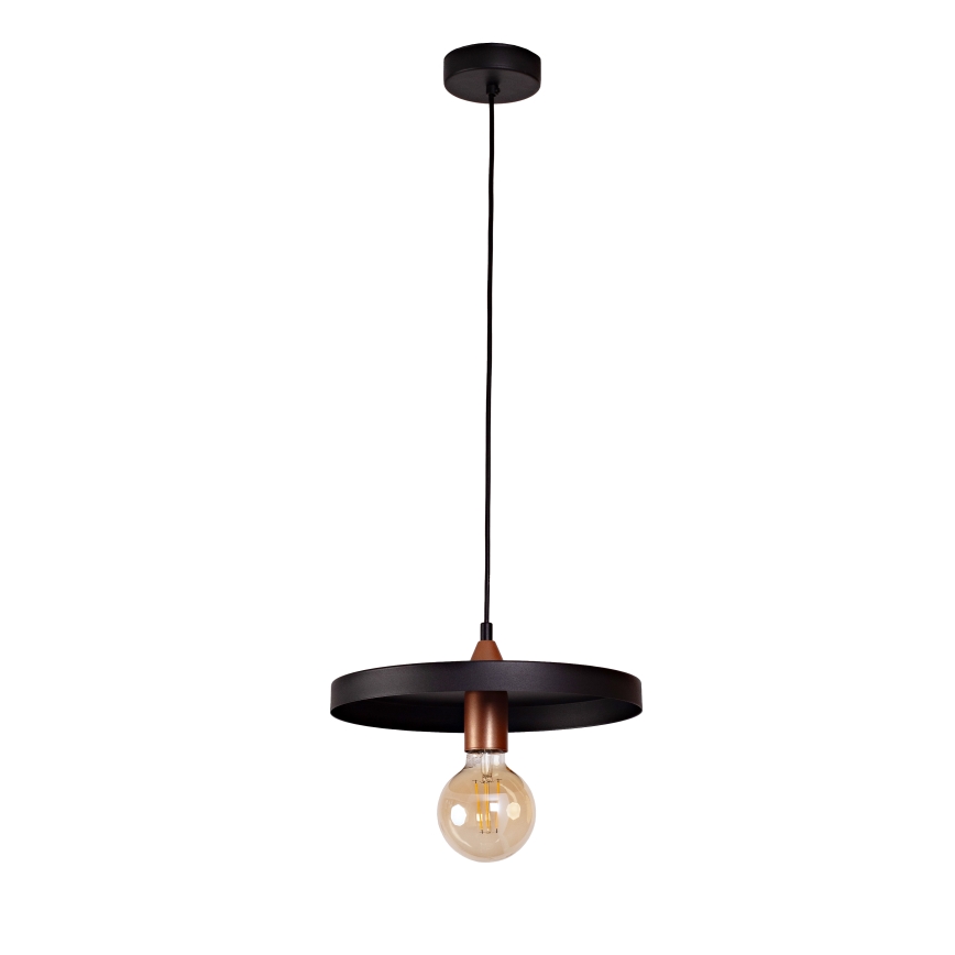 Duolla - Cable-suspended pendant light IRONLINE 1xE27/15W/230V Ø 30 cm black/copper