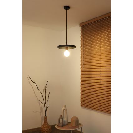 Duolla - Cable-suspended pendant light IRONLINE 1xE27/15W/230V Ø 30 cm black/copper