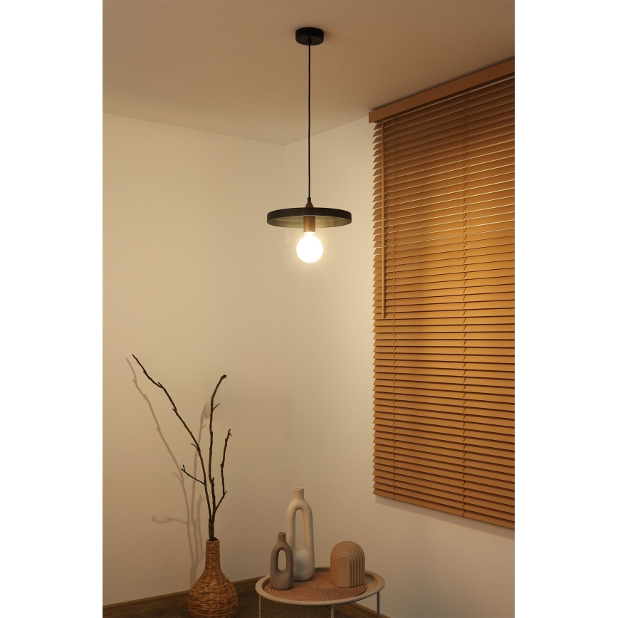 Duolla - Cable-suspended pendant light IRONLINE 1xE27/15W/230V Ø 30 cm black/copper