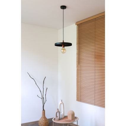 Duolla - Cable-suspended pendant light IRONLINE 1xE27/15W/230V Ø 30 cm black/copper