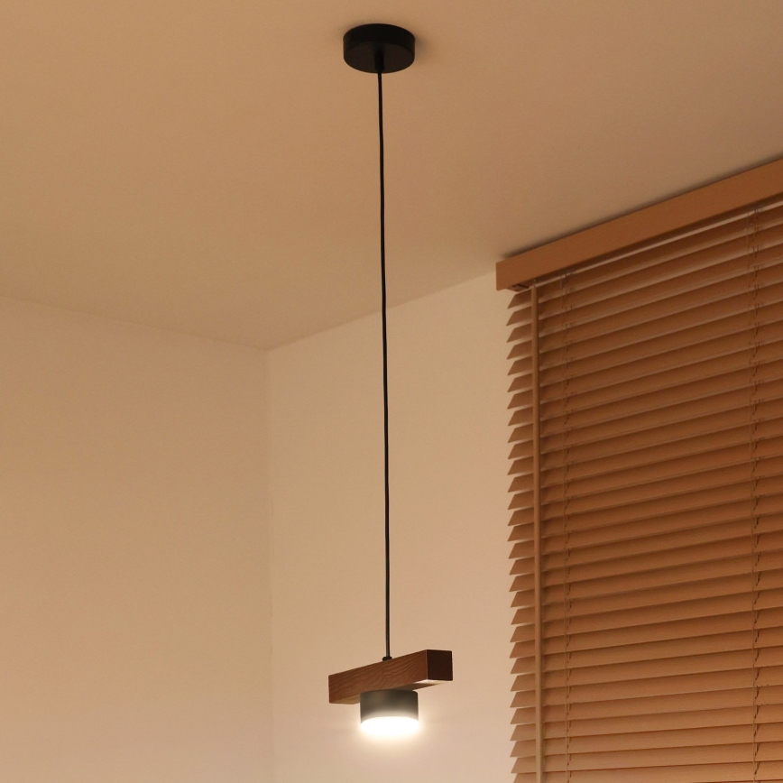 Duolla - Cable-Suspended Pendant Light IRONLINE 1xGX53/3W/230V Pine/Oak/Black