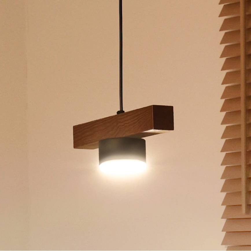 Duolla - Cable-Suspended Pendant Light IRONLINE 1xGX53/3W/230V Pine/Oak/Black