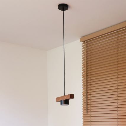 Duolla - Cable-Suspended Pendant Light IRONLINE 1xGX53/3W/230V Pine/Oak/Black
