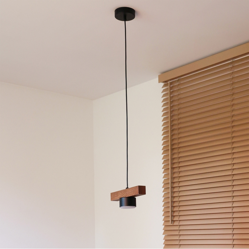 Duolla - Cable-Suspended Pendant Light IRONLINE 1xGX53/3W/230V Pine/Oak/Black