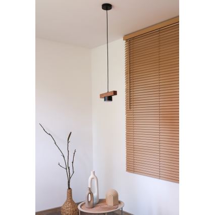 Duolla - Cable-Suspended Pendant Light IRONLINE 1xGX53/3W/230V Pine/Oak/Black