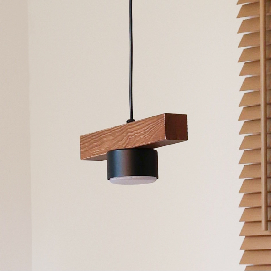 Duolla - Cable-Suspended Pendant Light IRONLINE 1xGX53/3W/230V Pine/Oak/Black