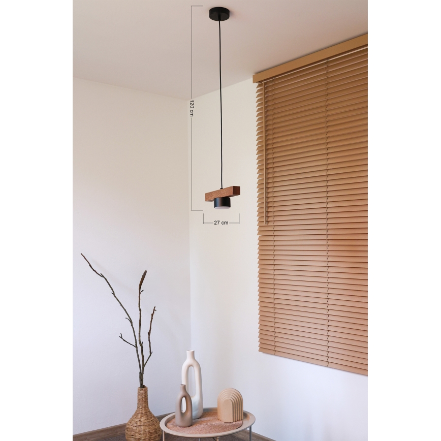 Duolla - Cable-Suspended Pendant Light IRONLINE 1xGX53/3W/230V Pine/Oak/Black