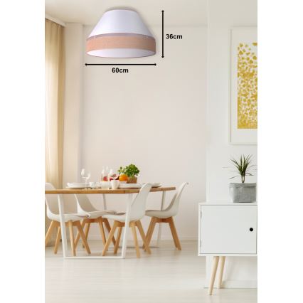 Duolla - Ceiling light AVIGNON 3xE27/15W/230V d. 60 cm white/brown