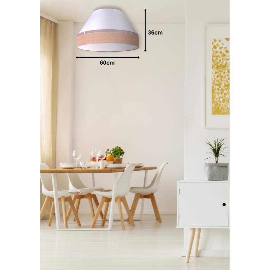 Duolla - Ceiling light AVIGNON 3xE27/15W/230V d. 60 cm white/brown