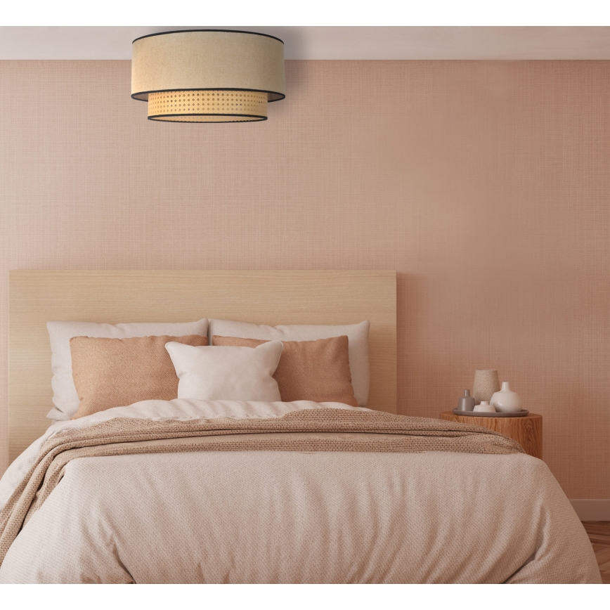 Duolla - Ceiling light BOHO 1xE27/15W/230V d. 45 cm beige/rattan