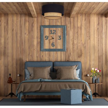 Duolla - Ceiling light BOHO 1xE27/15W/230V d. 45 cm black/rattan