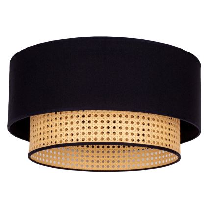 Duolla - Ceiling light BOHO 1xE27/15W/230V d. 45 cm black/rattan