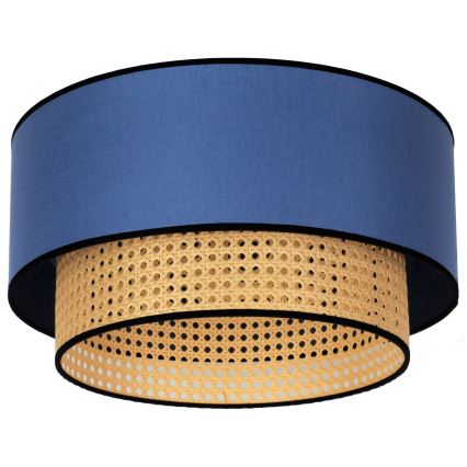Duolla - Ceiling light BOHO 1xE27/15W/230V d. 45 cm blue/rattan