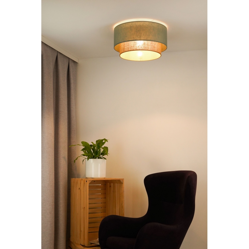 Duolla - Ceiling light BOHO 1xE27/15W/230V d. 45 cm green/brown