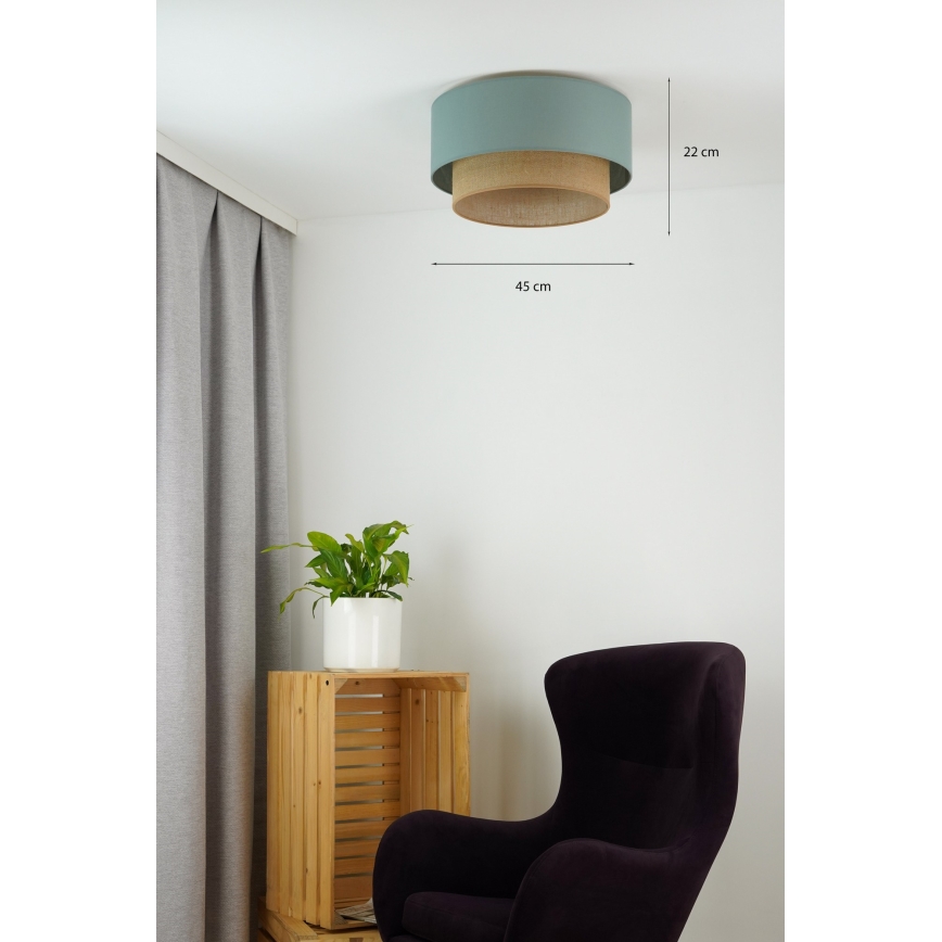 Duolla - Ceiling light BOHO 1xE27/15W/230V d. 45 cm green/brown