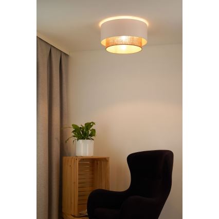 Duolla - Ceiling light BOHO 1xE27/15W/230V d. 45 cm white/brown