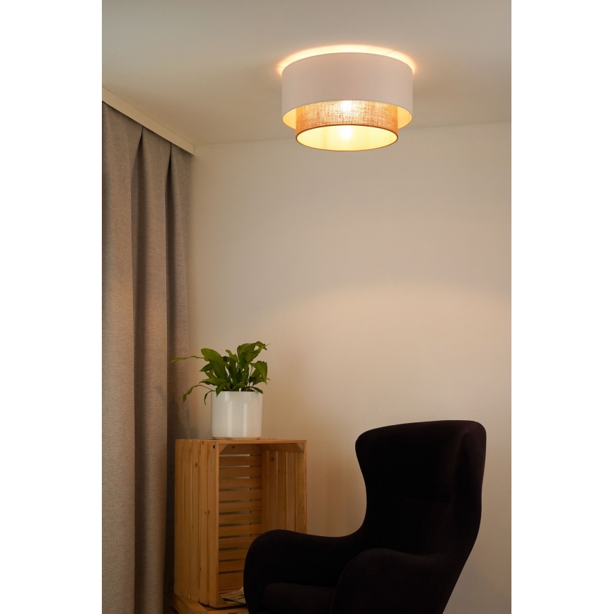 Duolla - Ceiling light BOHO 1xE27/15W/230V d. 45 cm white/brown