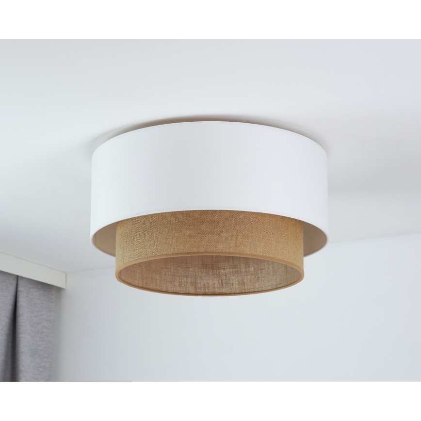 Duolla - Ceiling light BOHO 1xE27/15W/230V d. 45 cm white/brown