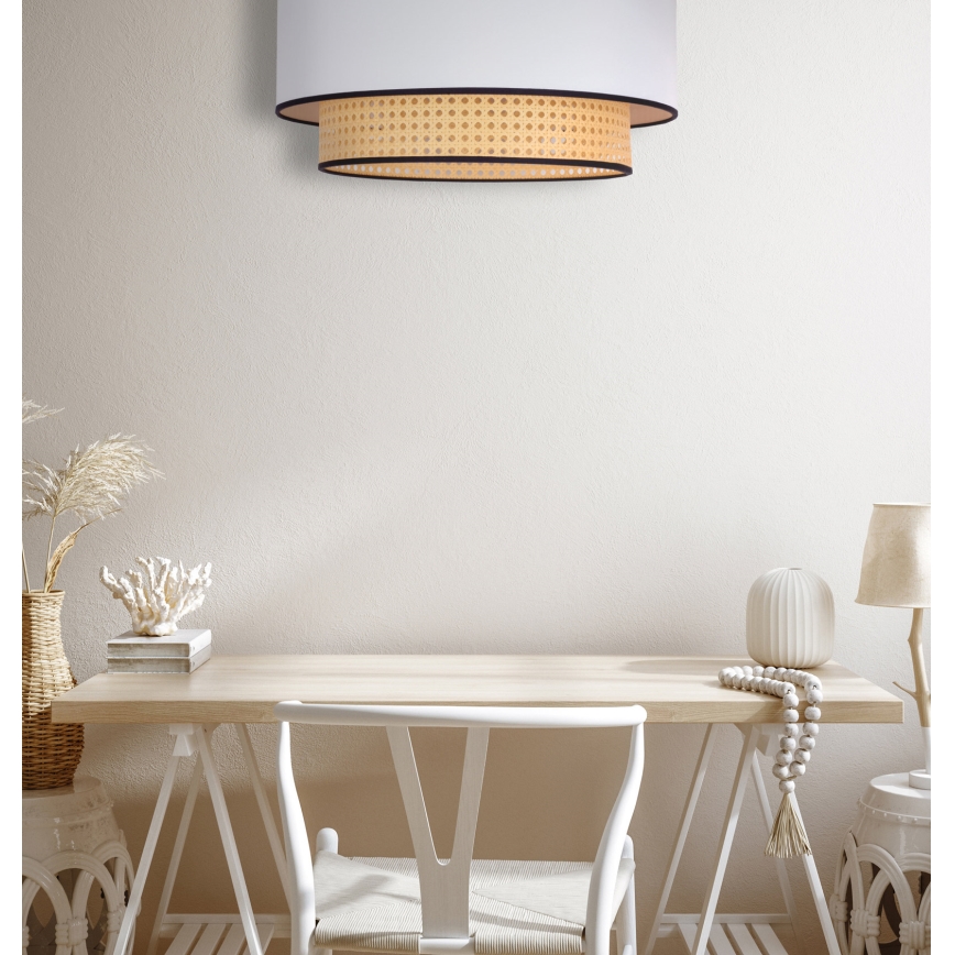 Duolla - Ceiling light BOHO 1xE27/15W/230V d. 45 cm white/rattan