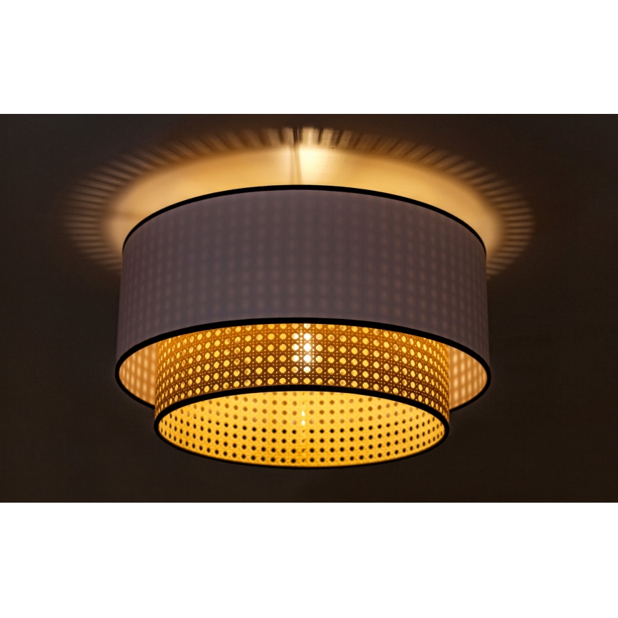 Duolla - Ceiling light BOHO 1xE27/15W/230V d. 45 cm white/rattan