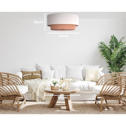 Duolla - Ceiling light BOHO 3xE27/15W/230V d. 60 cm beige/brown