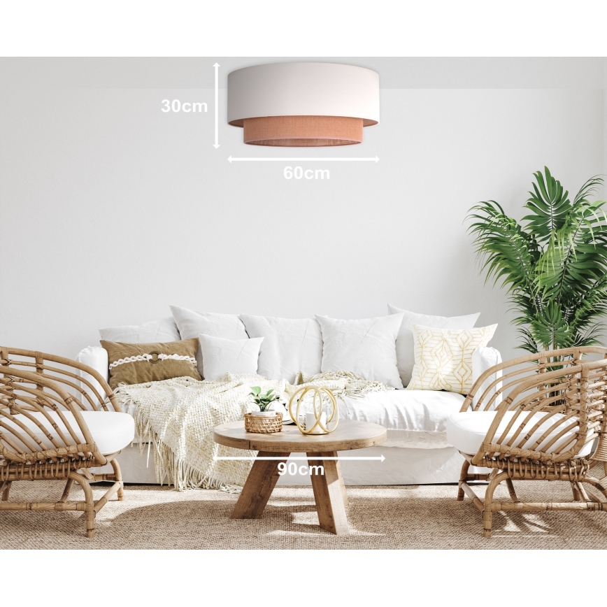 Duolla - Ceiling light BOHO 3xE27/15W/230V d. 60 cm beige/brown