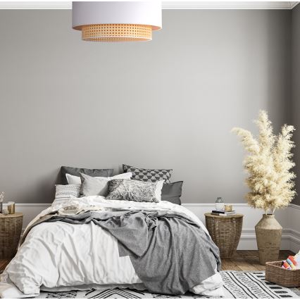 Duolla - Ceiling light BOHO 3xE27/15W/230V d. 60 cm creamy/rattan