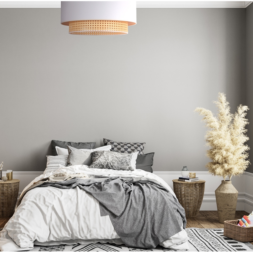 Duolla - Ceiling light BOHO 3xE27/15W/230V d. 60 cm creamy/rattan