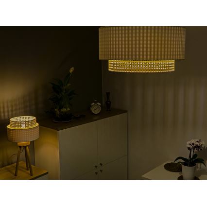 Duolla - Ceiling light BOHO 3xE27/15W/230V d. 60 cm creamy/rattan