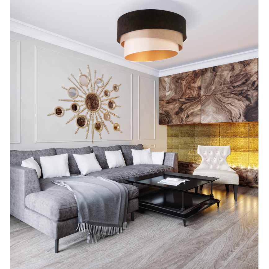 Duolla - Ceiling light DEVON 1xE27/40W/230V d. 45 cm black/beige