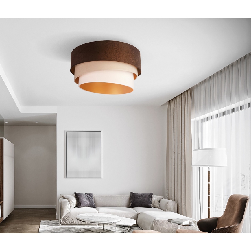 Duolla - Ceiling light DEVON 1xE27/40W/230V d. 45 cm brown/beige