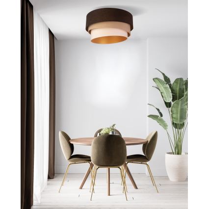 Duolla - Ceiling light DEVON 1xE27/40W/230V d. 45 cm brown/beige