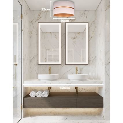 Duolla - Ceiling light DUO 1xE27/15W/230V d. 40 cm beige/gold
