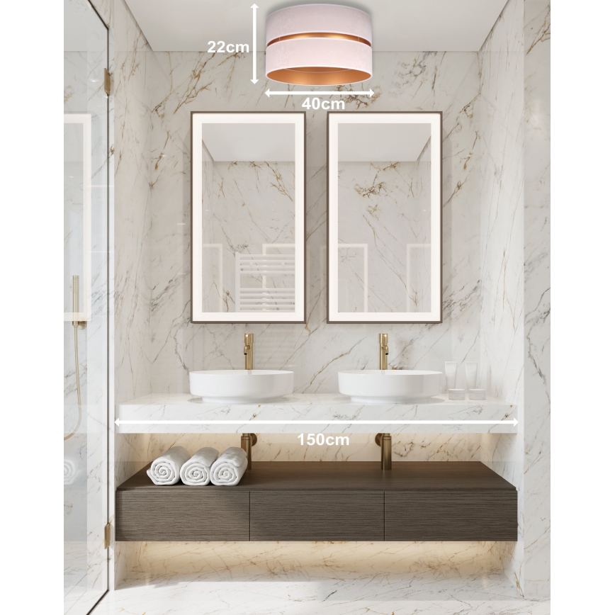 Duolla - Ceiling light DUO 1xE27/15W/230V d. 40 cm beige/gold