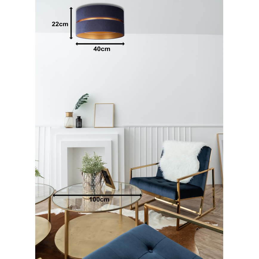 Duolla - Ceiling light DUO 1xE27/15W/230V d. 40 cm blue/gold