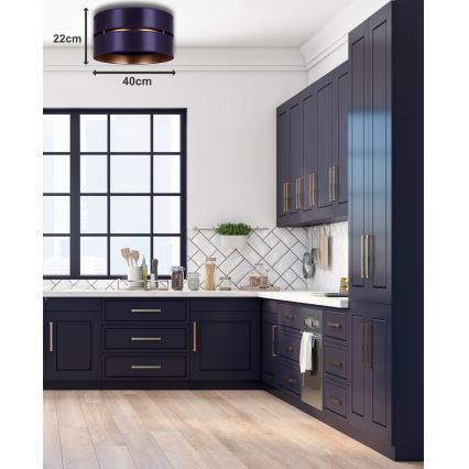Duolla - Ceiling light DUO 1xE27/15W/230V d. 40 cm blue/gold