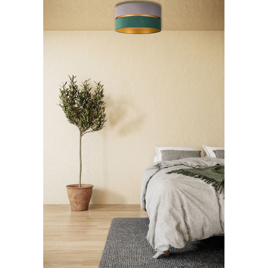 Duolla - Ceiling light DUO 1xE27/15W/230V d. 40 cm grey/green/gold