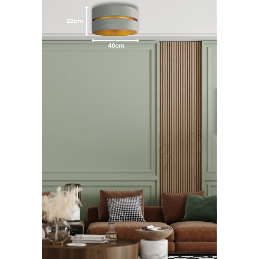 Duolla - Ceiling light DUO 1xE27/15W/230V d. 40 cm light green/gold