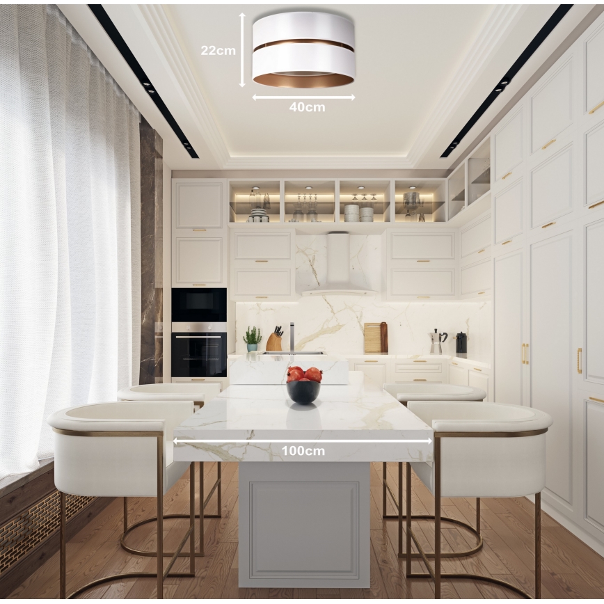 Duolla - Ceiling light DUO 1xE27/15W/230V d. 40 cm white/gold