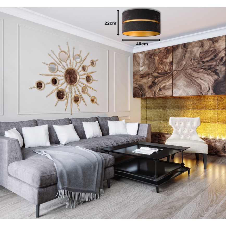 Duolla - Ceiling light DUO 1xE27/40W/230V d. 40 cm black/gold