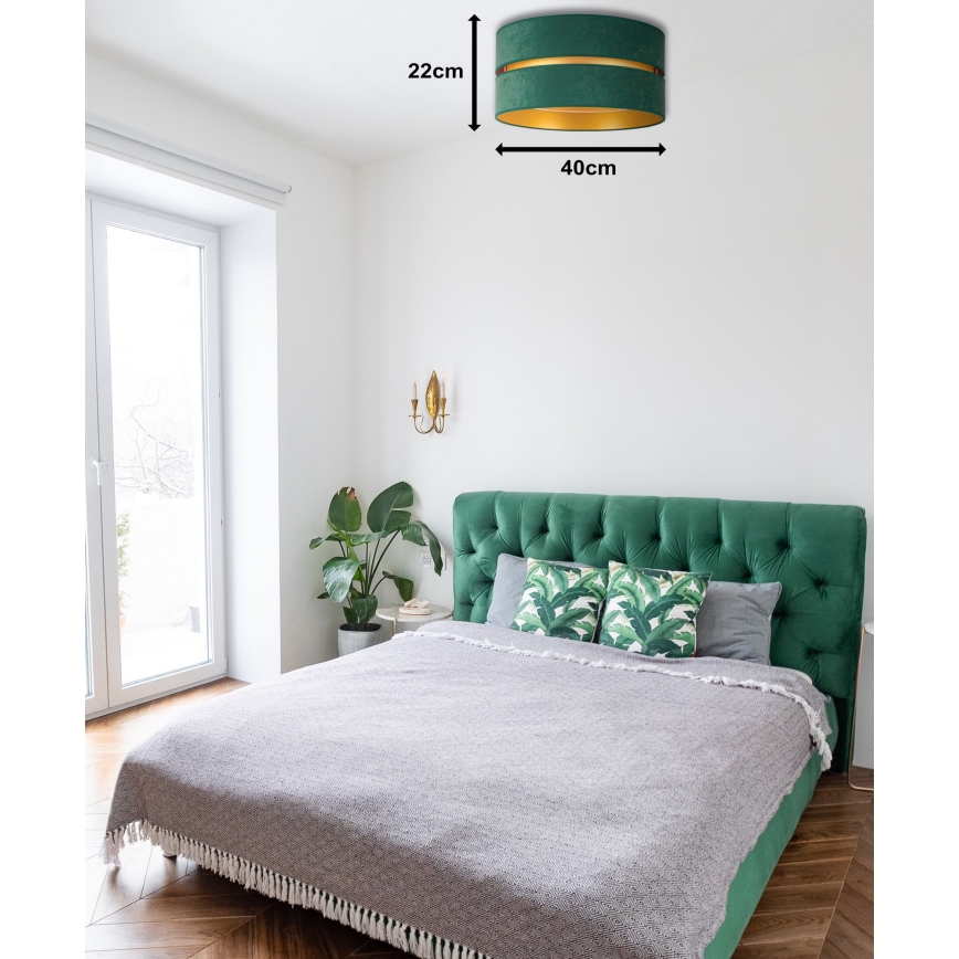 Duolla - Ceiling light DUO 1xE27/40W/230V d. 40 cm green/gold