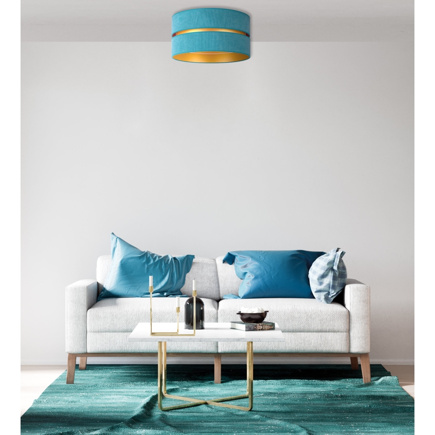 Duolla - Ceiling light DUO 1xE27/40W/230V d. 40 cm turquoise/gold