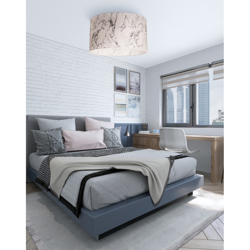 Duolla - Ceiling light MARBLE 1xE27/40W/230V d. 45 cm white/grey