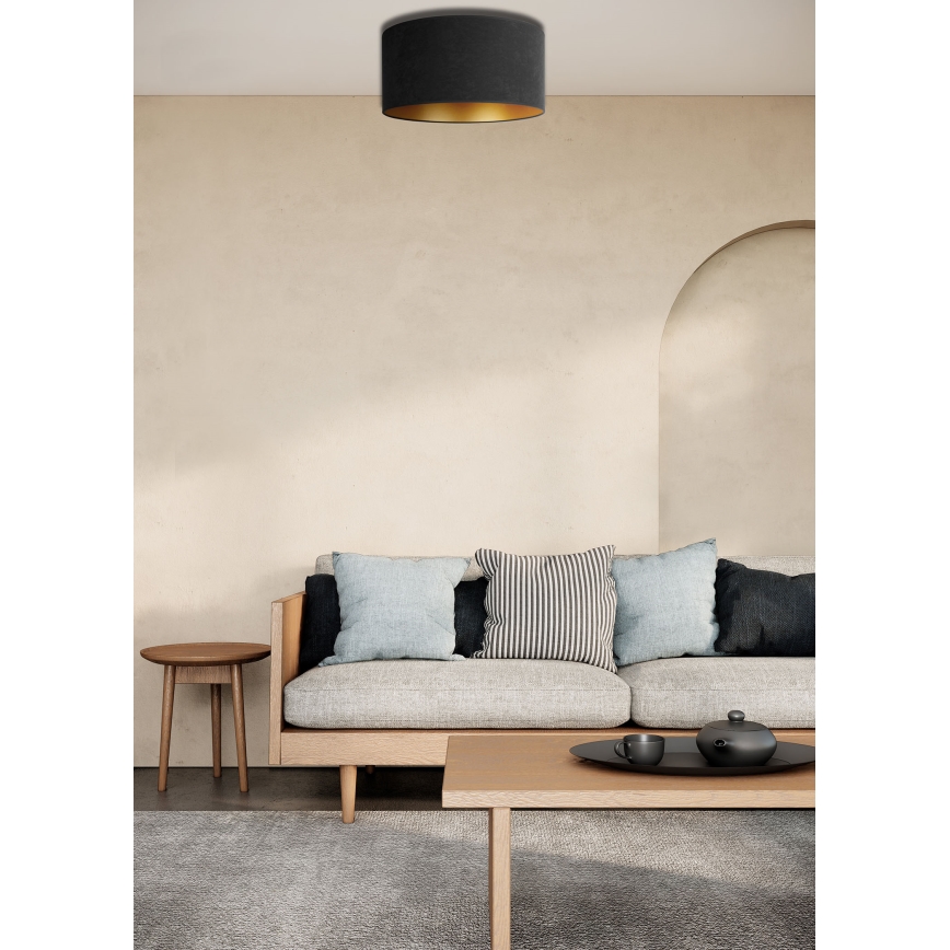 Duolla - Ceiling light ROLLER 1xE27/15W/230V d. 40 cm black/gold