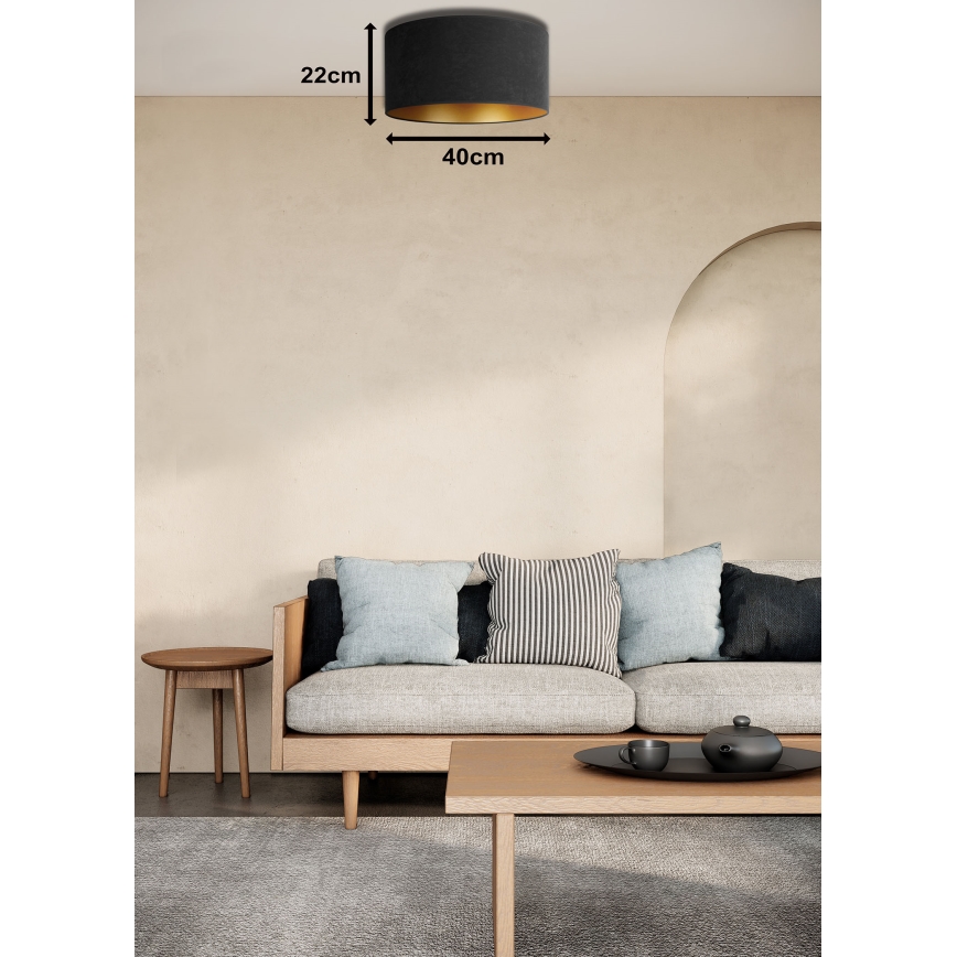 Duolla - Ceiling light ROLLER 1xE27/15W/230V d. 40 cm black/gold
