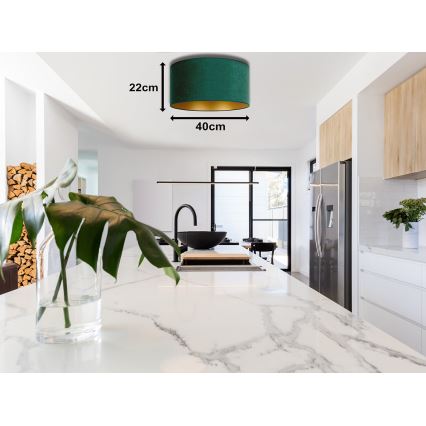 Duolla - Ceiling light ROLLER 1xE27/15W/230V d. 40 cm dark green/gold