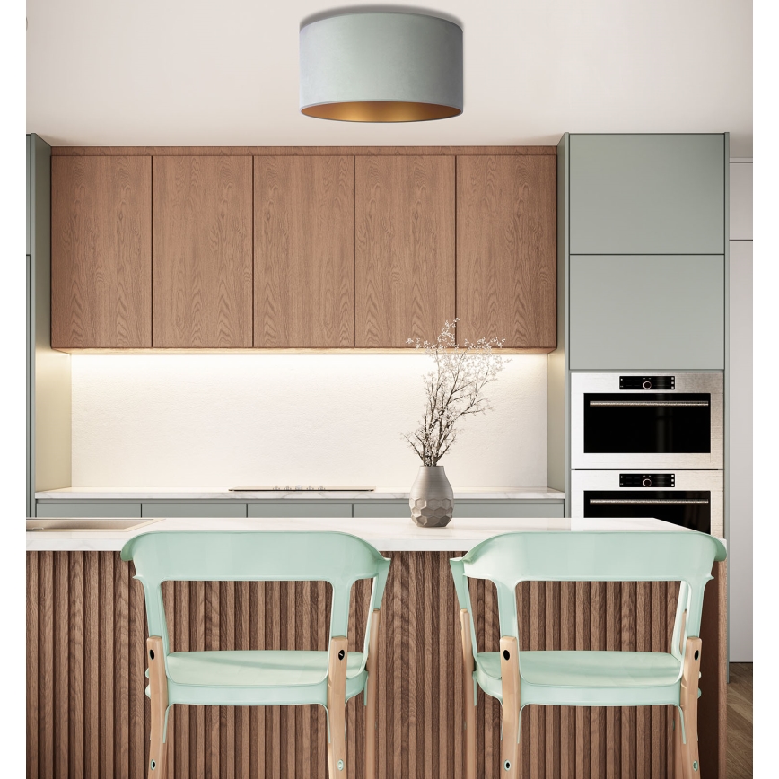 Duolla - Ceiling light ROLLER 1xE27/15W/230V d. 40 cm light green/gold